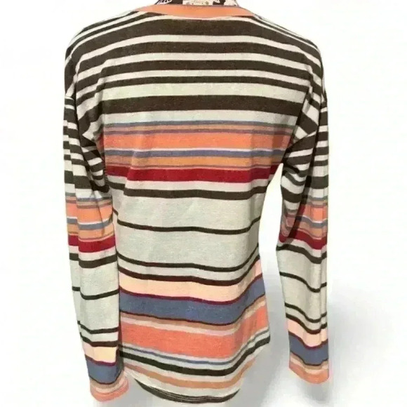 Truself Women's Striped Long Sleeve Crew Neck Top Size S Multicolor - Picture 3 of 4